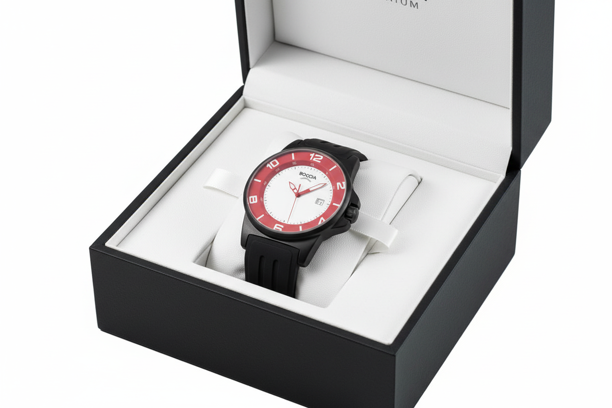 boccia-3535-15-herren-titan-armbanduhr-wei-rot-45mm image 2