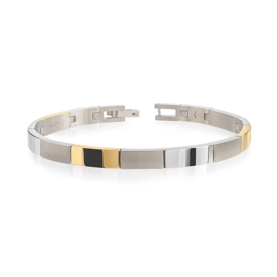 boccia-03036-02-titanium-gliederarmband-bicolor-gold-5mm-20cm image 1