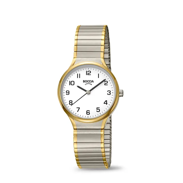 boccia-3342-10-damen-titan-uhr-bicolor-wei-28mm-stretch image 1