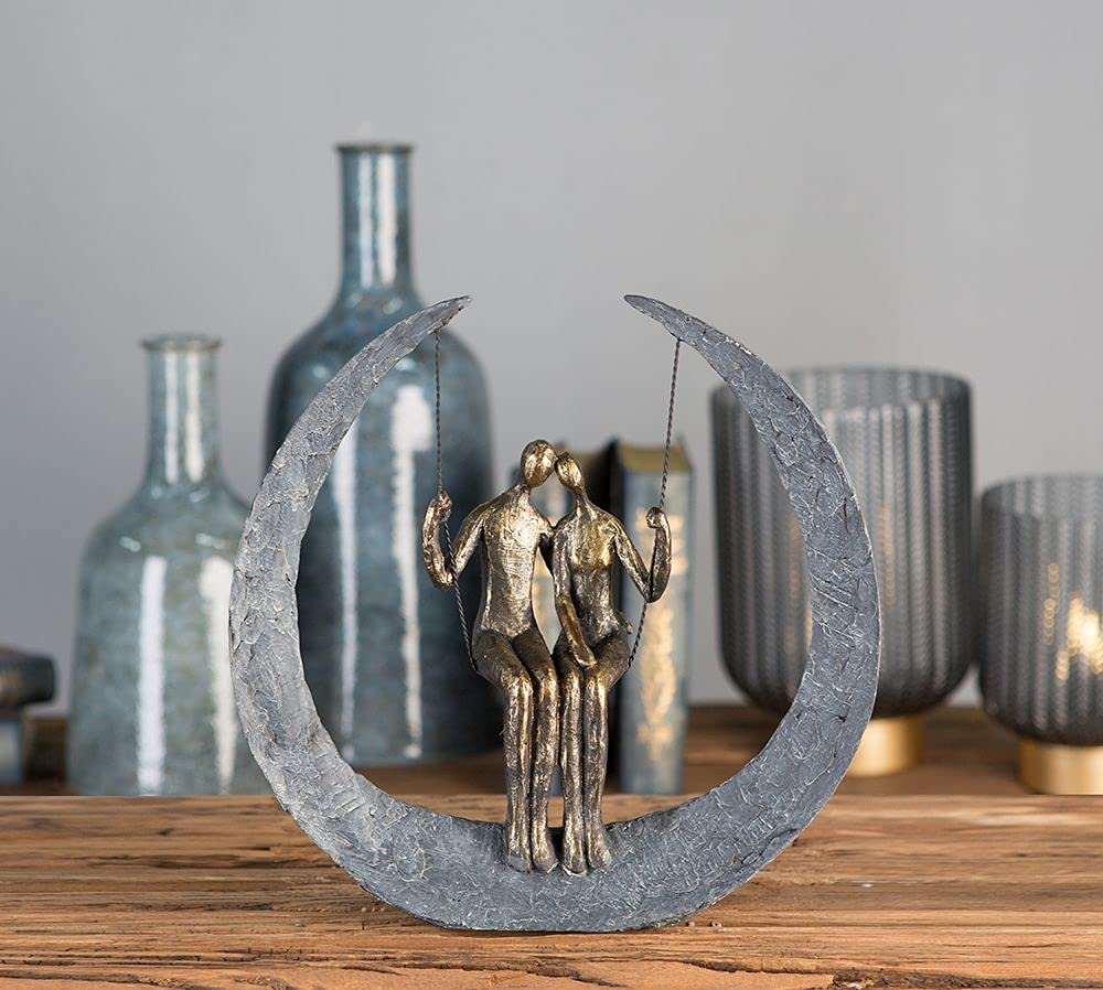 brillibrum-skulptur-liebespaar-mond-schaukel-variante-2-polyresin-bronze-31x9x32 image 2