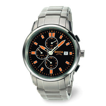 boccia-3763-03-titanium-chronograph-herrenuhr-schwarz-orange image 1