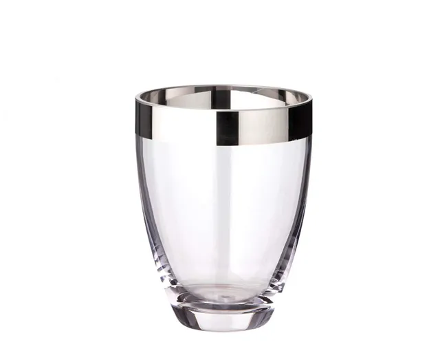 brillibrum-design-glas-vase-mit-platinrand-16-cm-mundgeblasen image 1