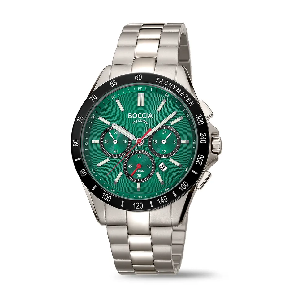 boccia-3733-02-herren-titan-chronograph-gr-n-tachymeter-titanband image 1