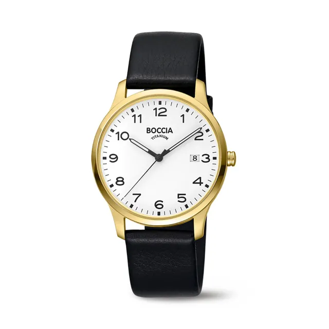 boccia-3620-08-titanium-herrenarmbanduhr-leder-schwarz-wei-39-mm image 1
