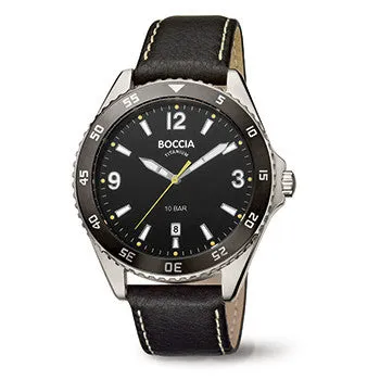 boccia-3599-02-herren-titan-uhr-schwarz-leder image 1
