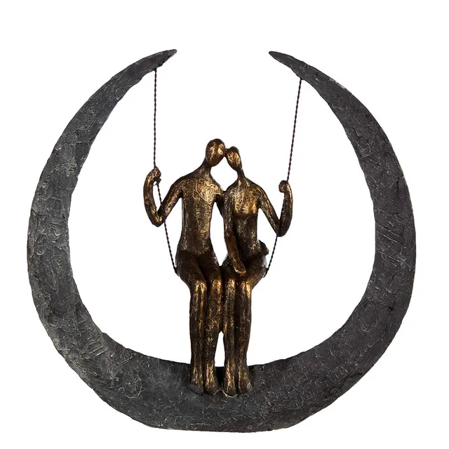 brillibrum-skulptur-liebespaar-mond-schaukel-variante-2-polyresin-bronze-31x9x32 image 1
