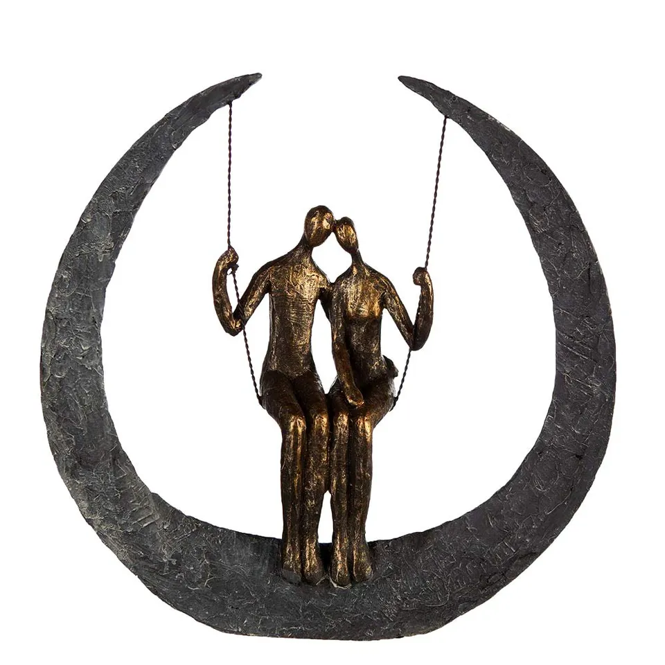 brillibrum-skulptur-liebespaar-mond-schaukel-variante-2-polyresin-bronze-31x9x32 image 1
