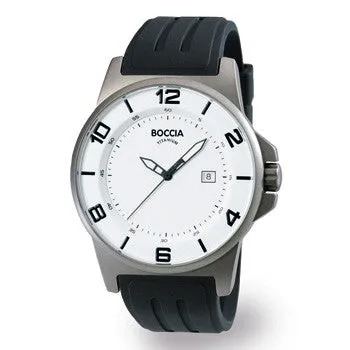 boccia-id-3535-23-herren-titanuhr-wei-schwarz-45-mm image 1