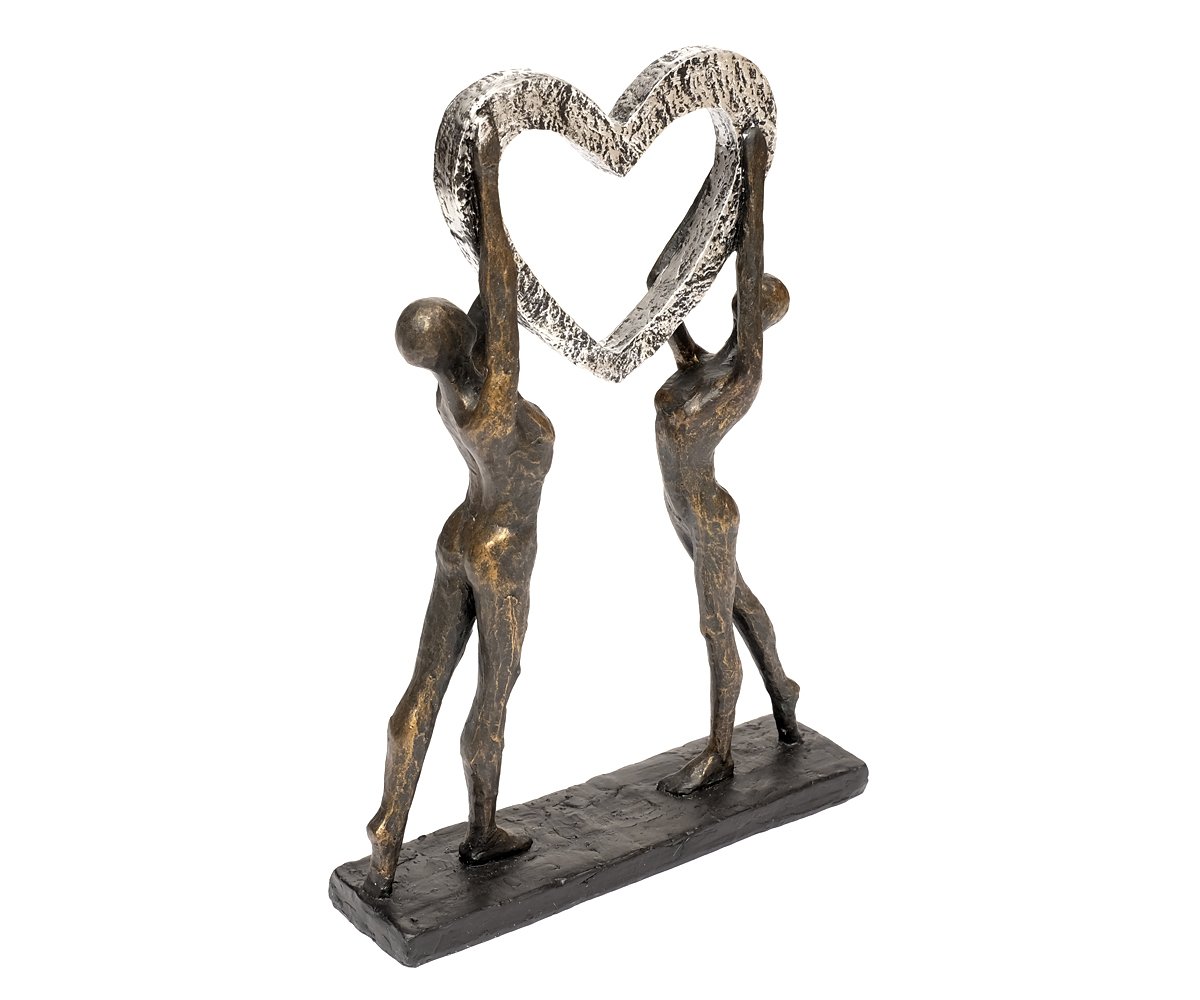 brillibrum-skulptur-herz-liebespaar-bronze-abstrakte-dekofigur-polystone-36-x-27 image 5