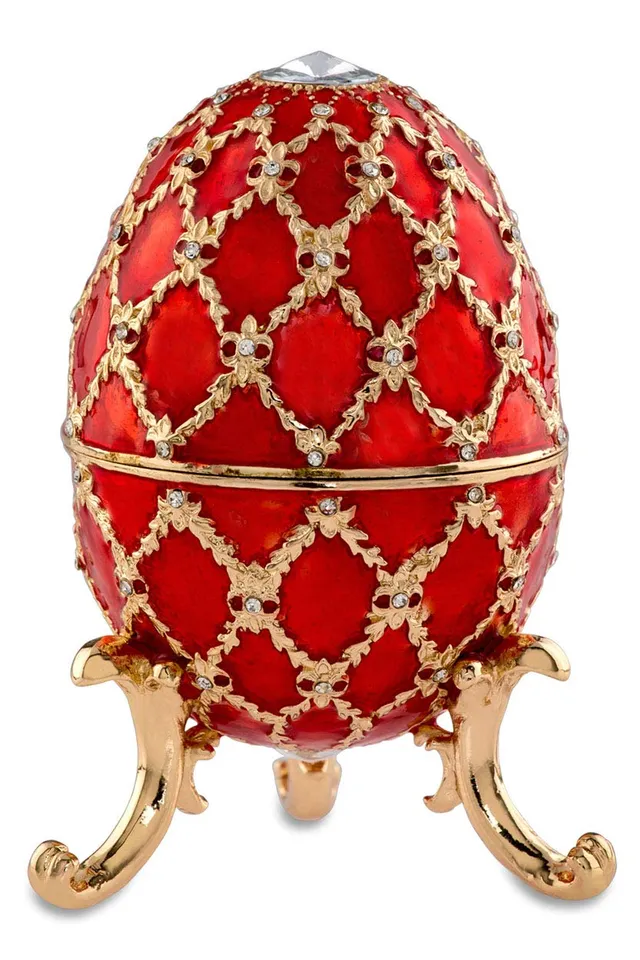 brillibrum-schmuck-ei-rot-xl-vergoldete-schmuckschatulle-emaille-10-x-6-cm image 1