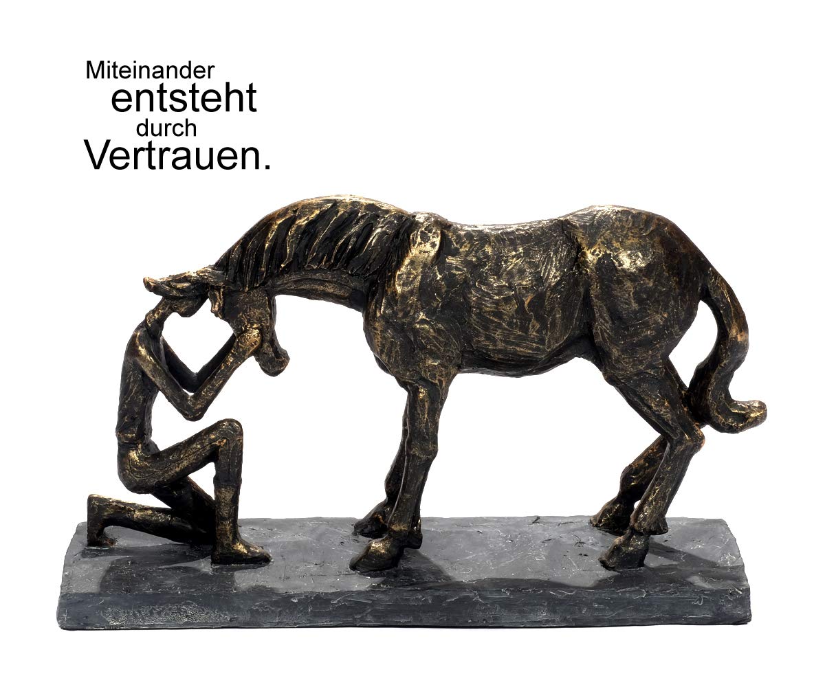 brillibrum-pferde-skulptur-bronzefarben-aus-polyresin-pferd-m-dchen-32-cm image 2