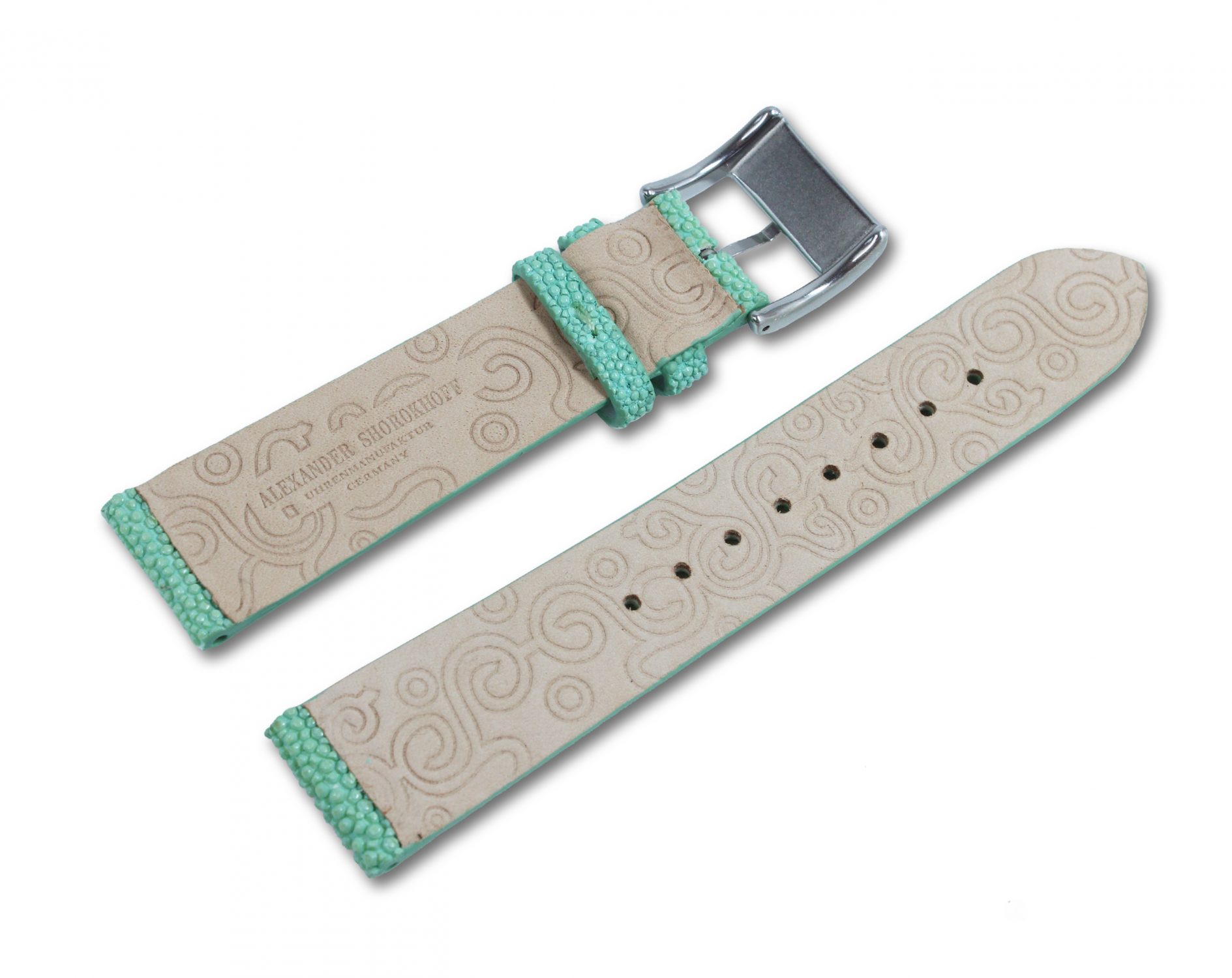 alexander-shorokhoff-perlrochenband-gr-n-mint-uhrenarmband image 2