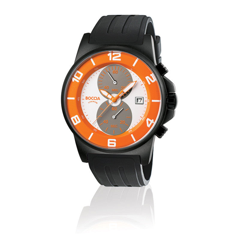 boccia-3777-21-id-titan-chronograph-herren-45mm-orange image 2