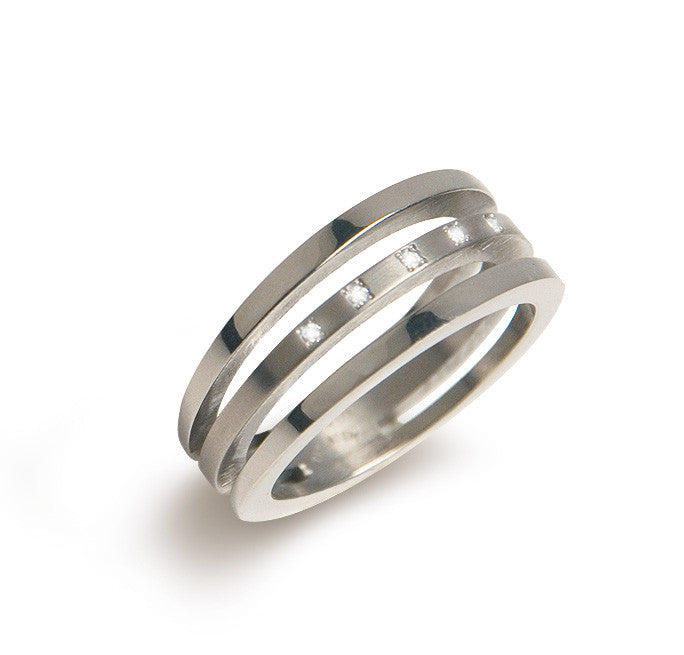 boccia-0128-03-titan-ring-3-band-5-diamanten-0-025-ct image 2