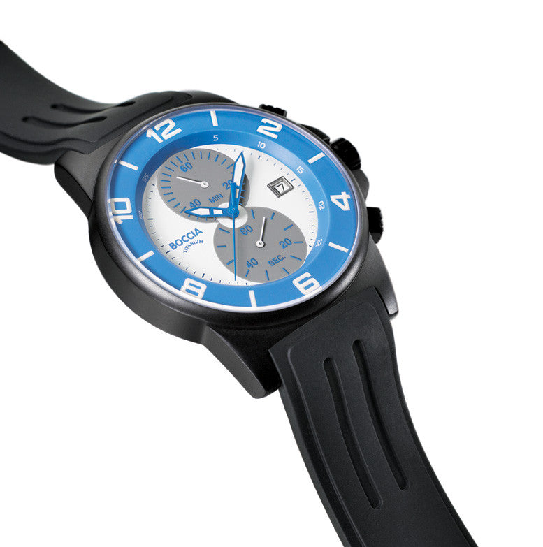 boccia-3777-22-herren-titan-chronograph-blau-wei-kautschuk image 3