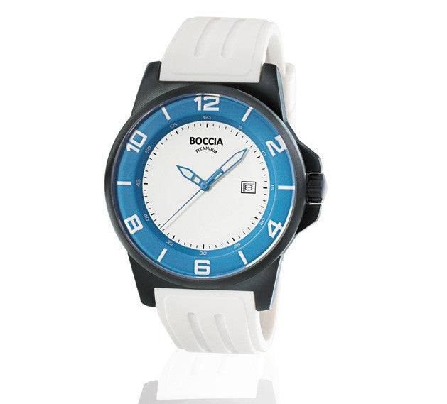 boccia-id-3535-49-titanium-herrenuhr-wei-blau-kautschuk-45-mm image 2