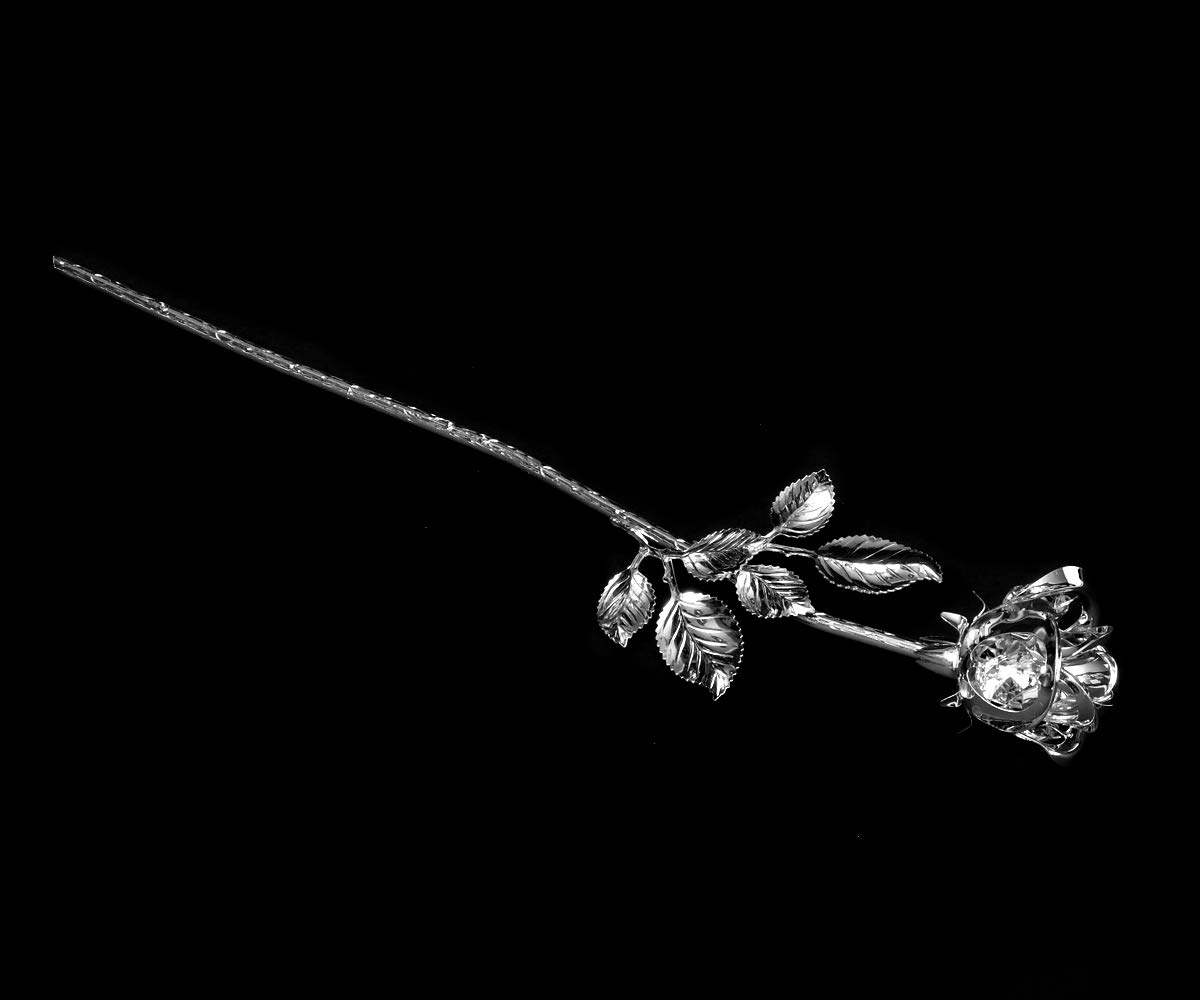 brillibrum-design-metall-rose-versilbert-30-cm-mit-kristallglas-silber image 5