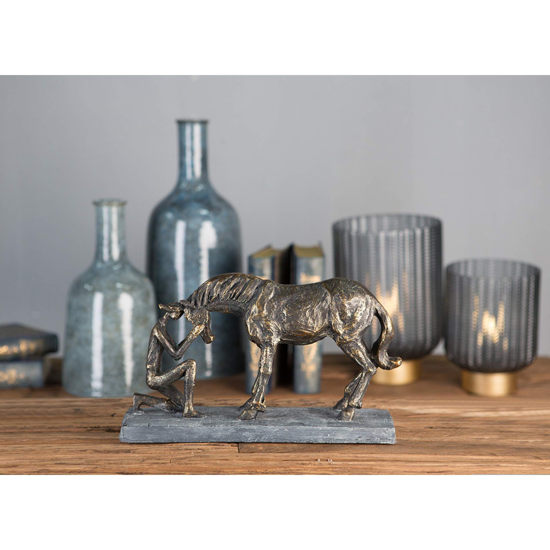 brillibrum-pferde-skulptur-bronzefarben-aus-polyresin-pferd-m-dchen-32-cm image 4