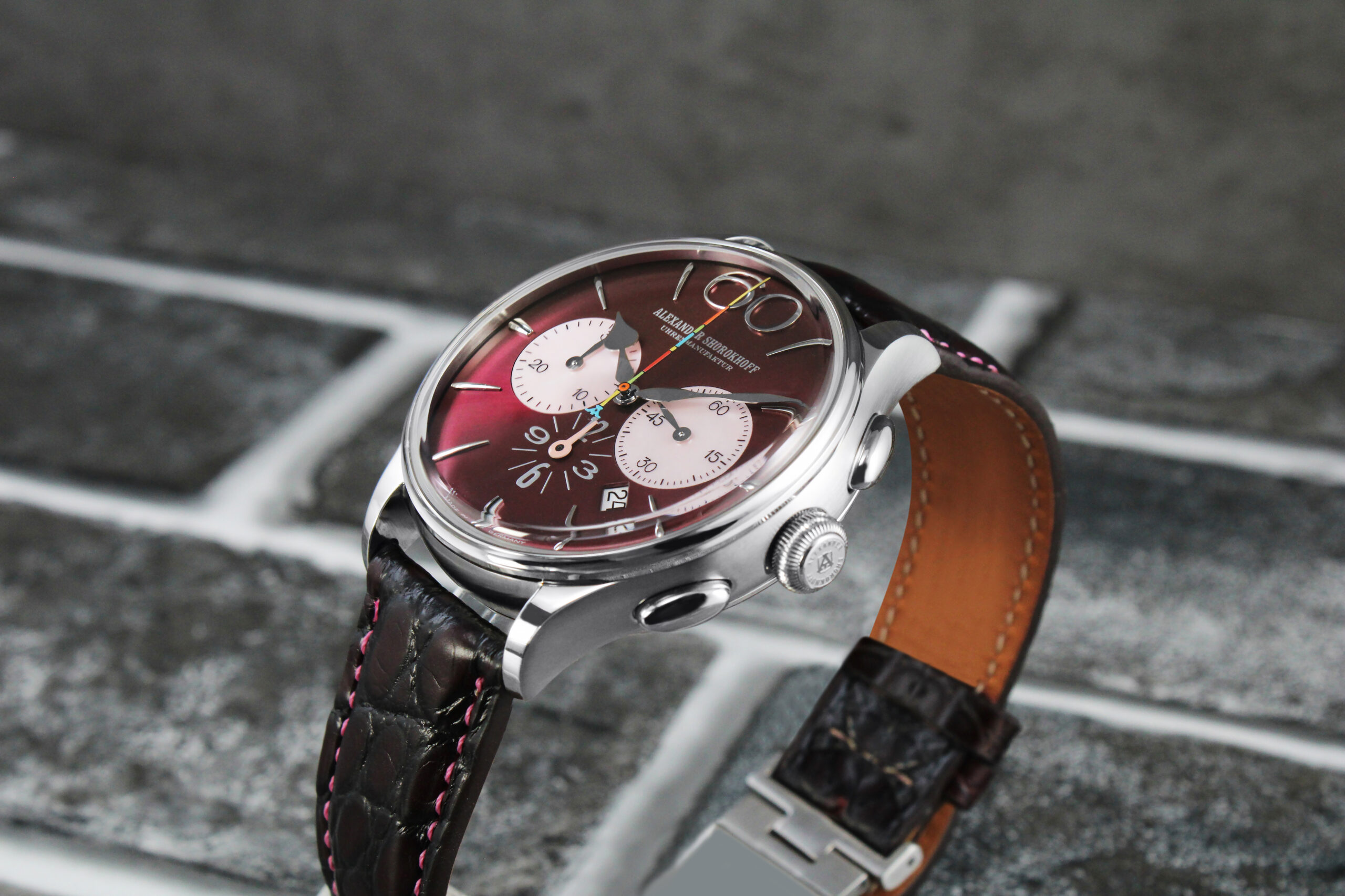 alexander-shorokhoff-happy-second-bordeaux-chronograph-uhr image 5