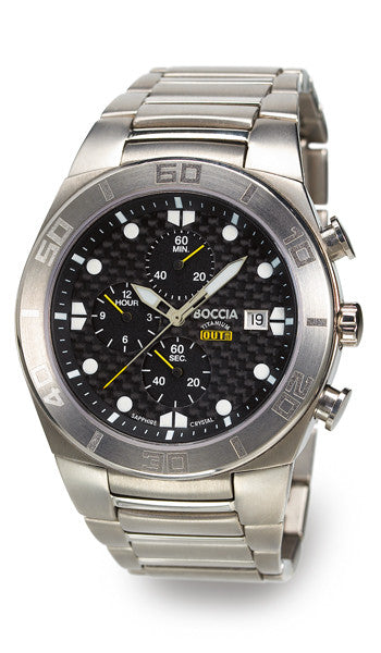 boccia-3779-03-herren-titan-chronograph-41-5-mm-schwarz-grau image 2