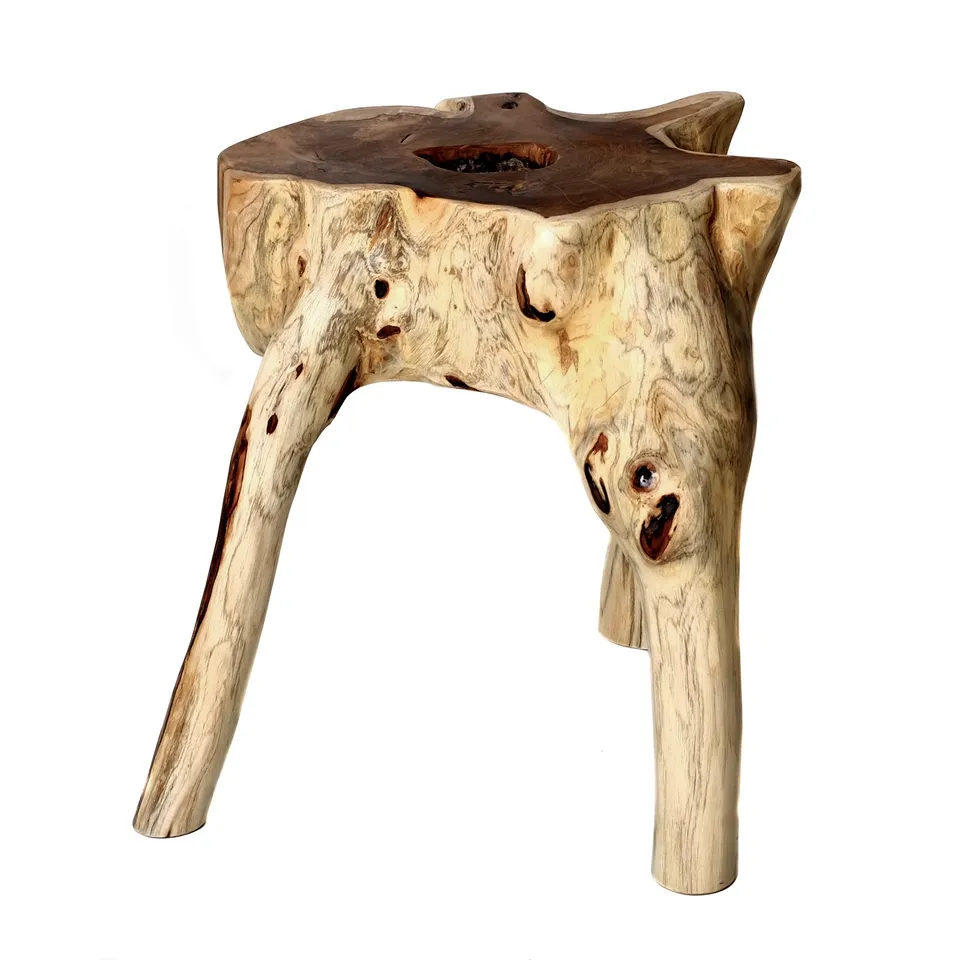 brillibrum-wurzelholzhocker-teakholz-baumstamm-hocker-massiv-unikat image 1