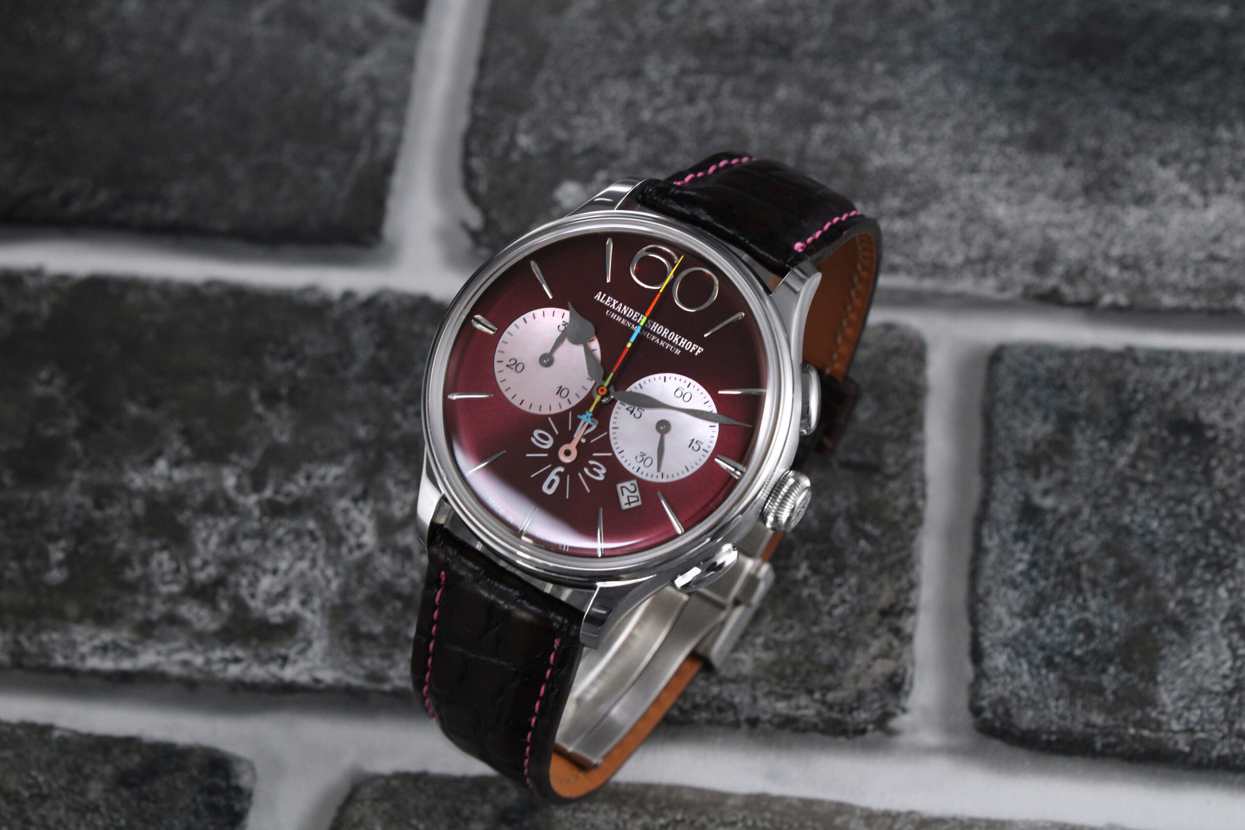 alexander-shorokhoff-happy-second-bordeaux-chronograph-uhr image 6