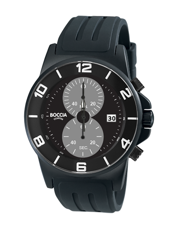 boccia-titan-herren-chronograph-45-mm-datum-silikon-schwarz-konfigurator image 2