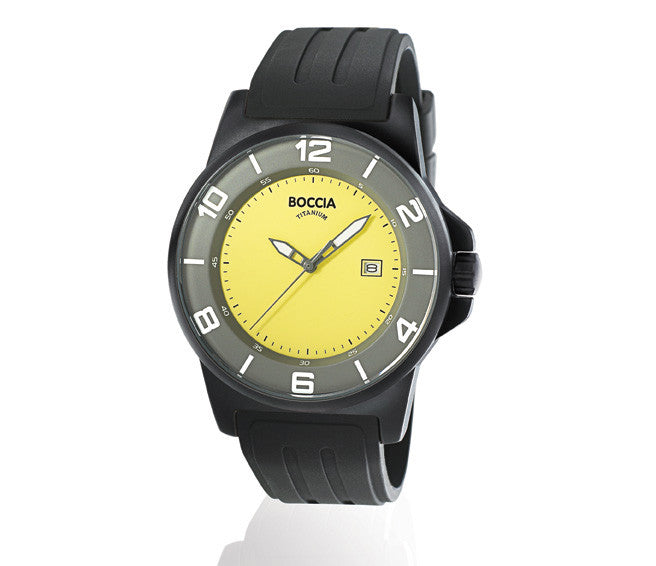 boccia-3535-63-id-titanium-herrenuhr-45mm-schwarz-gelb-kautschuk image 2