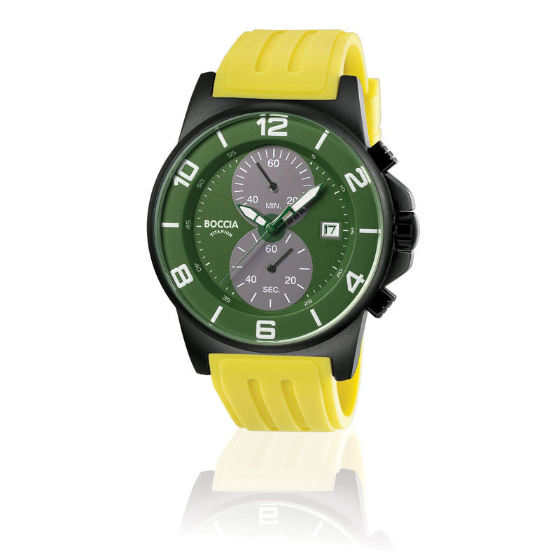 boccia-id-3777-26-herren-titan-chronograph-gr-n-45mm image 2