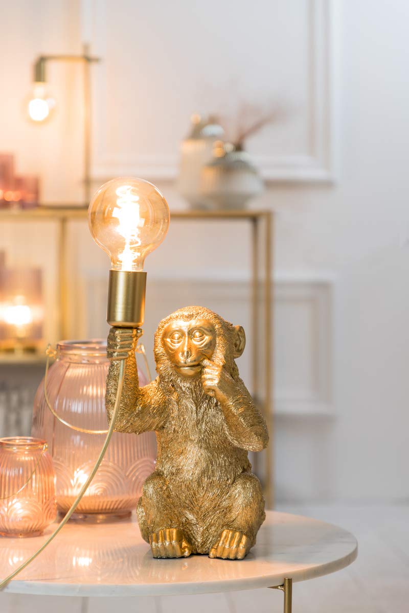 brillibrum-monkey-lamp-tischlampe-sitzender-affe-34-cm-gold-e27 image 2