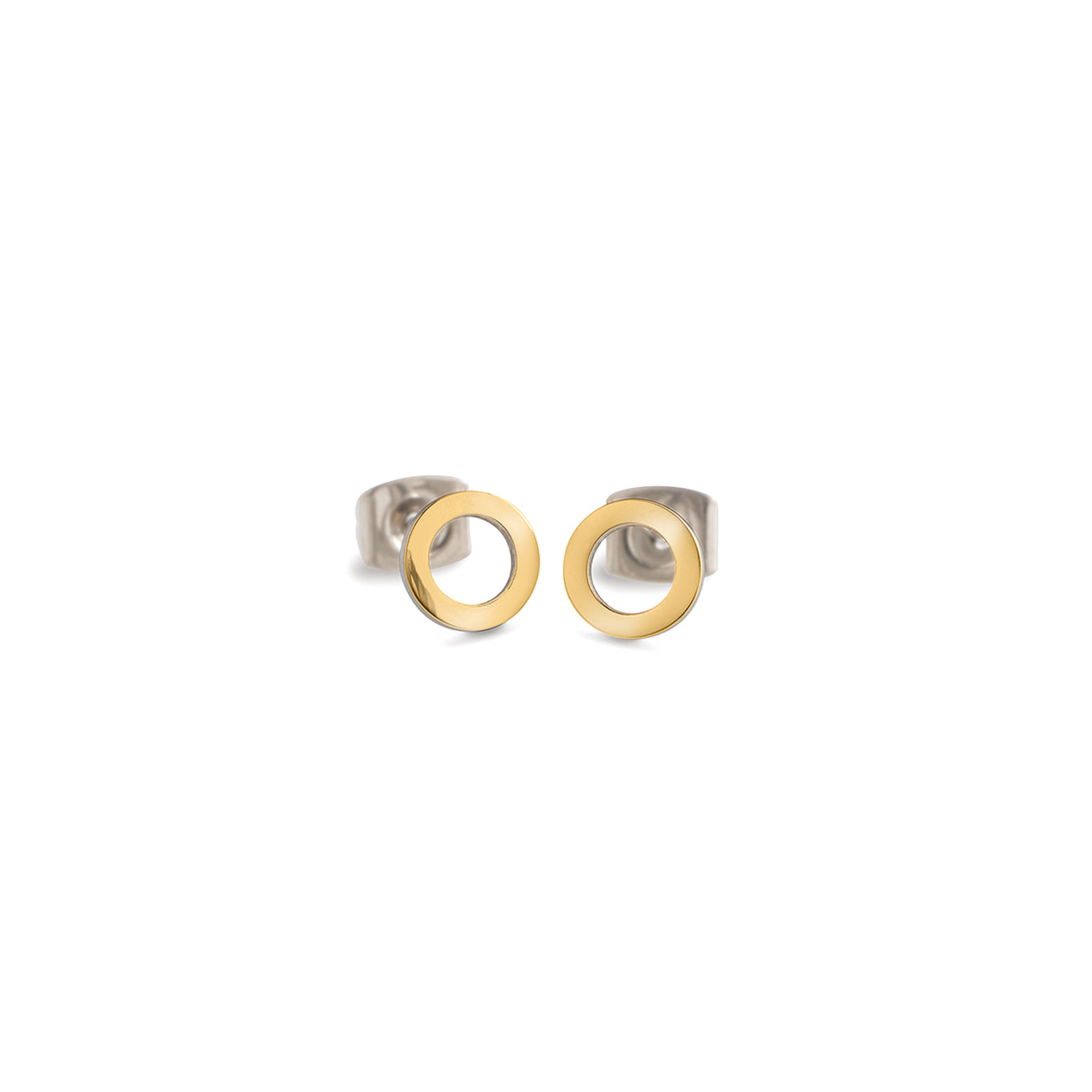 boccia-05023-02-damen-titan-ohrstecker-kreis-gold-7mm image 2