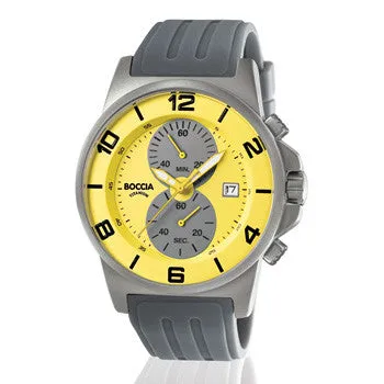 boccia-3777-20-herrenuhr-titan-chronograph-gelb-grau-45-mm image 1