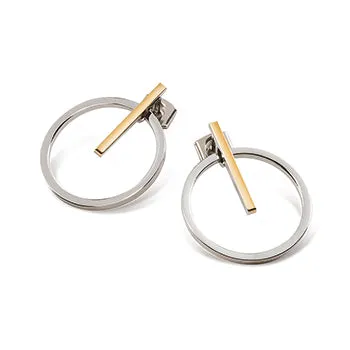 boccia-05030-02-titanium-ohrringe-kreis-gold-balken image 1