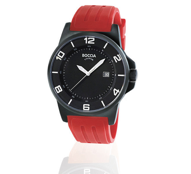 boccia-3535-38-titan-herrenuhr-id-schwarz-rot-45-mm-kautschuk image 2