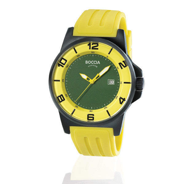boccia-3535-32-herren-titan-uhr-id-gr-n-gelb-45mm image 2