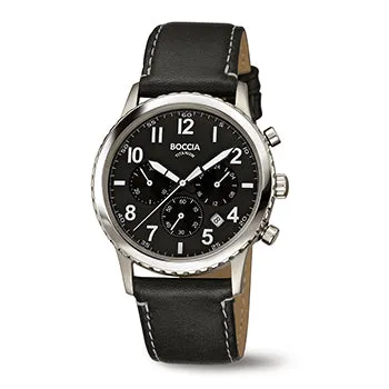 boccia-titanium-3745-01-herren-chronograph-titan-leder-schwarz image 1