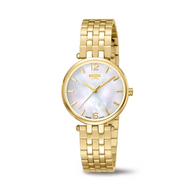 boccia-3339-03-damen-titan-uhr-perlmutt-gold image 1