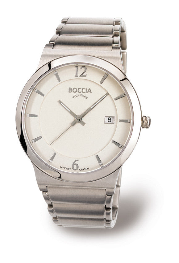boccia-3565-01-titan-herrenuhr-38-5-mm-wei-mit-gliederband image 2