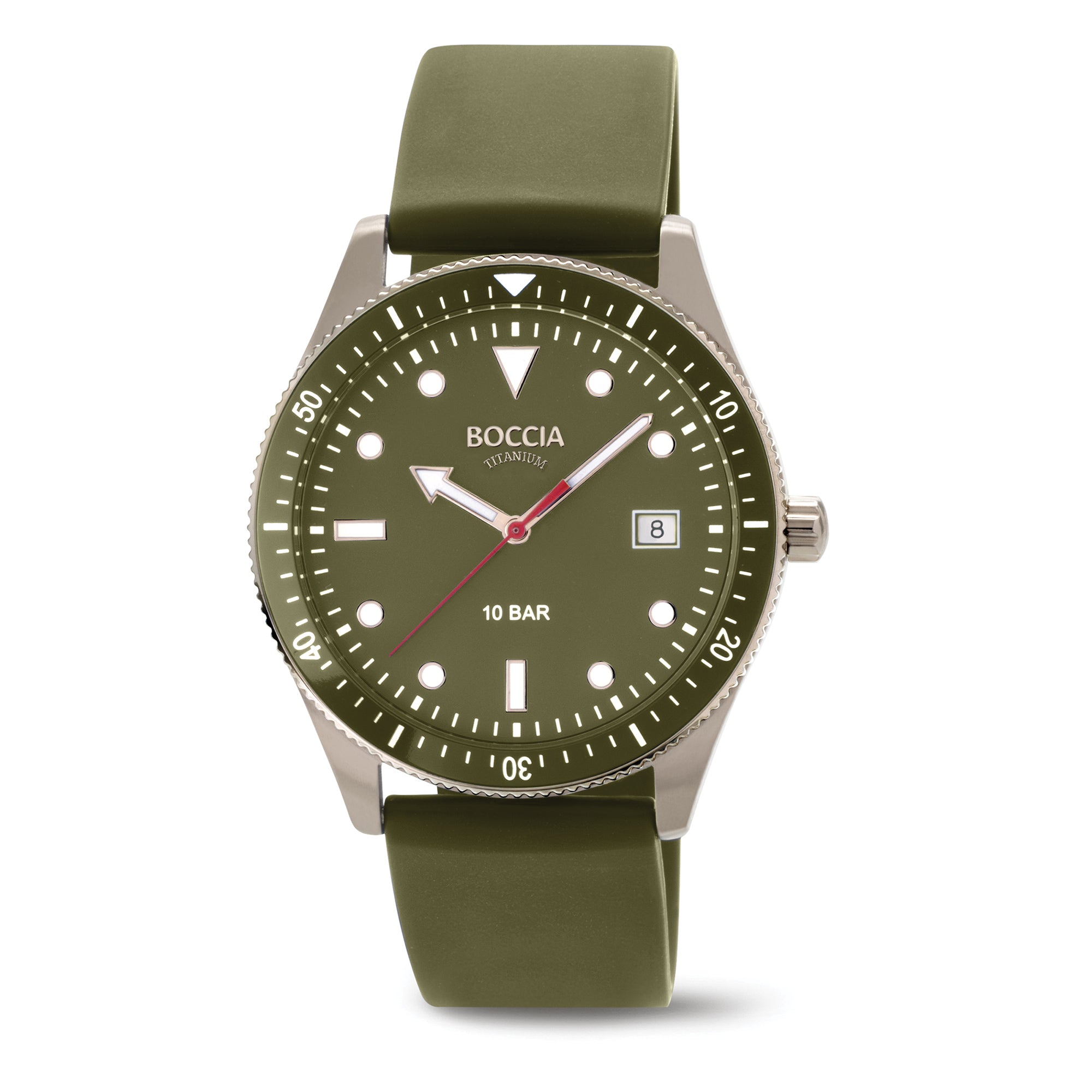 boccia-3664-03-titanium-herrenuhr-army-green-39-mm-kautschuk image 1