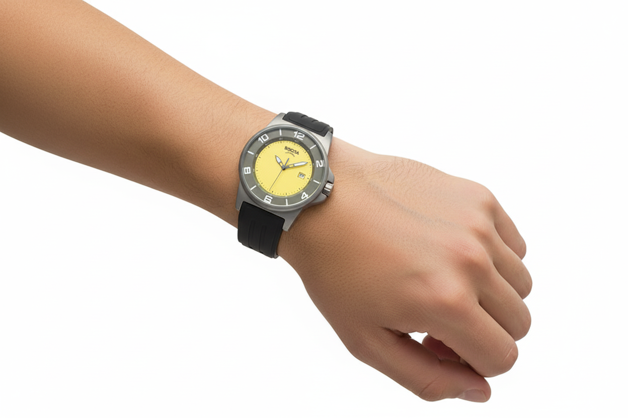 boccia-id-3535-62-titan-herrenuhr-gelb-schwarz-45-mm image 2