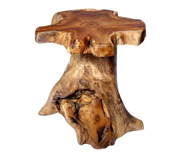 brillibrum-baumstamm-tisch-teakholz-beistelltisch-sitzhocker-massiv-45-cm image 1