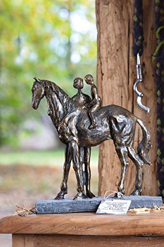 brillibrum-moderne-pferd-skulptur-mutter-mit-kind-polyresin-bronze image 6