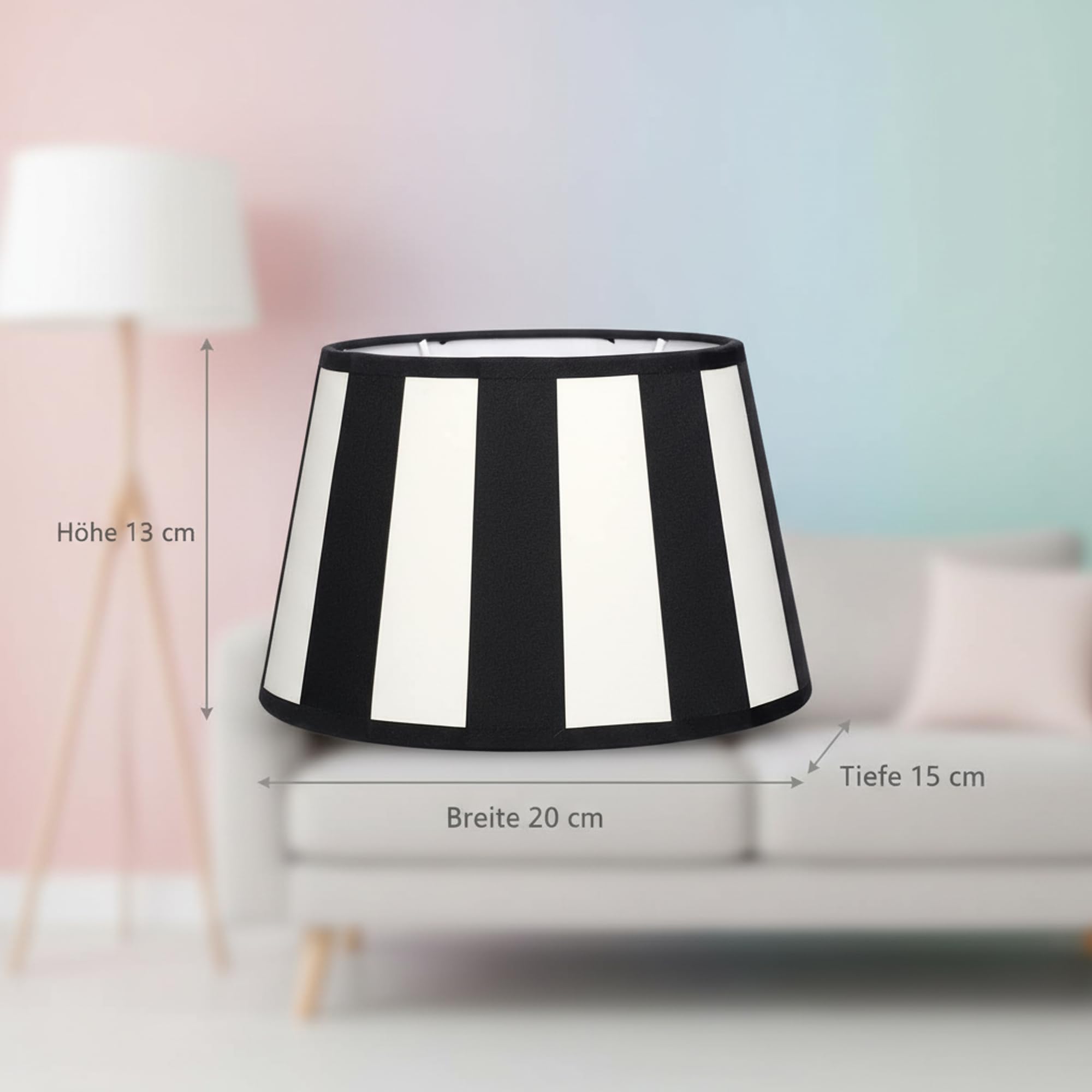 brillibrum-lampenschirm-gestreift-oval-e14-e27-schwarz-creme image 3