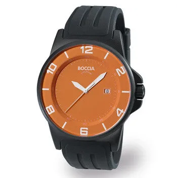 boccia-3535-07-herren-titanuhr-orange-schwarz-kautschuk image 1