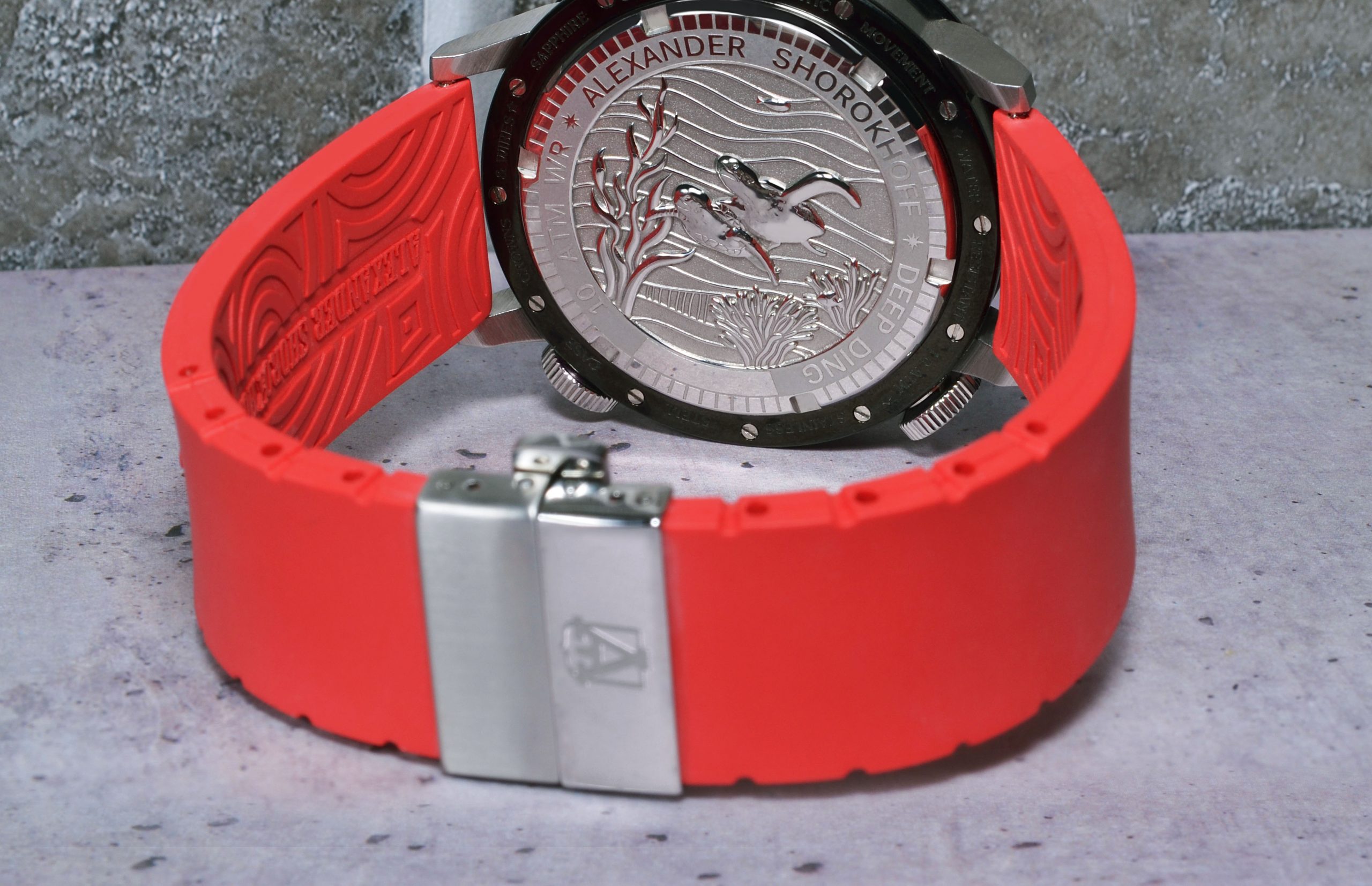 alexander-shorokhoff-kautschukband-rot-uhrenarmband image 2