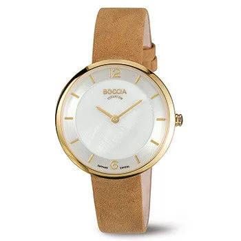 boccia-3244-03-titan-damenuhr-perlmutt-gold-mit-wildlederband image 1