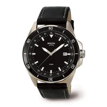 boccia-3577-06-herren-titan-uhr-schwarz-tachymeter-leder-43-mm image 1