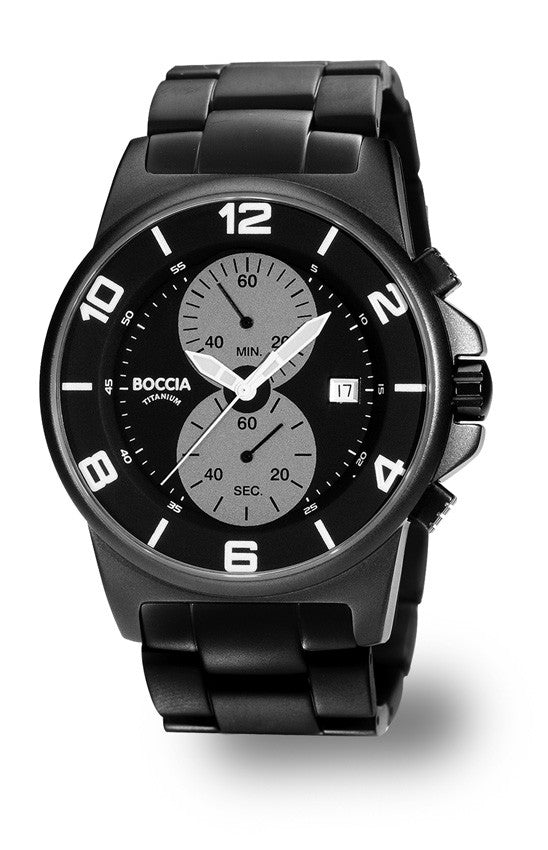 boccia-3777-04-herren-titan-chronograph-schwarz-45-mm image 2