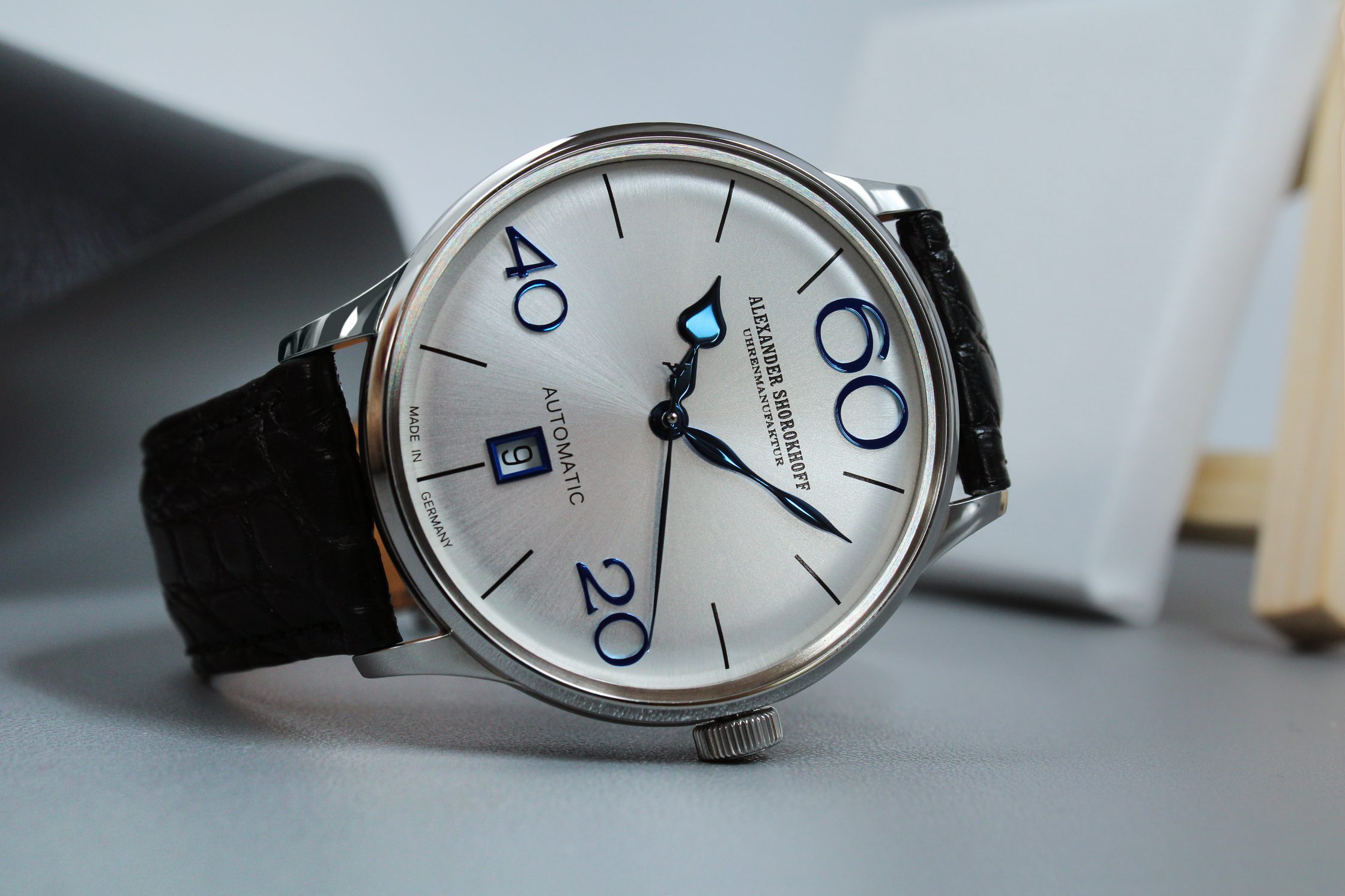 alexander-shorokhoff-sixtythree-silver-vintage-herrenuhr-blau image 6