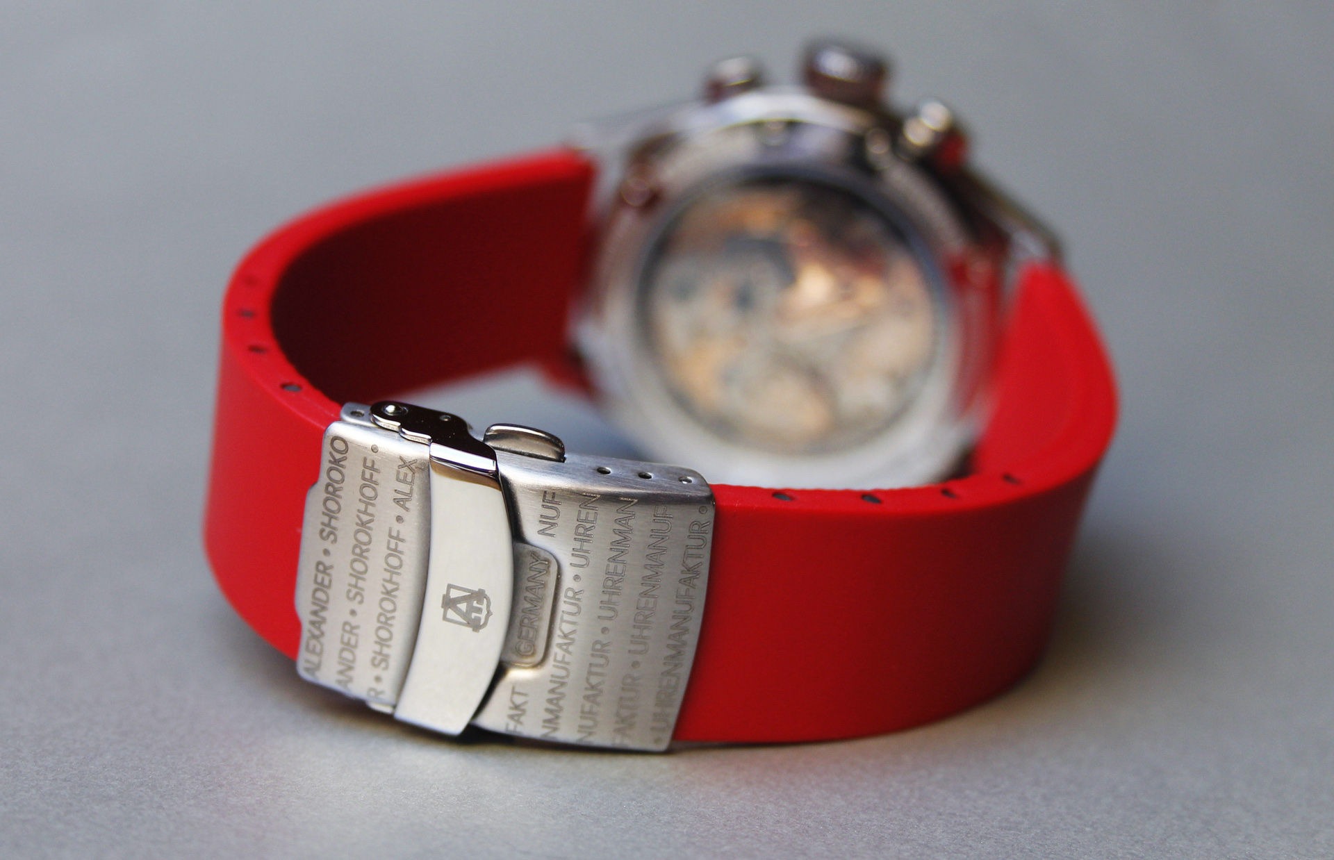 alexander-shorokhoff-rotes-kautschukband-20-mm-mit-faltschlie-e image 2